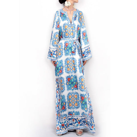 Bohemian Beach Evening Printed dress